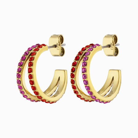 Dyrberg Kern Twinnie Gold Earrings - Red